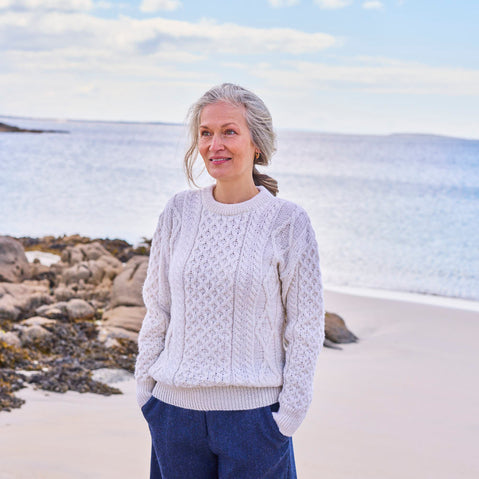 Women's Heritage Crew Neck Aran Sweater