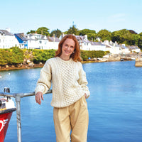 Women's Traditional Crew Neck Aran Sweater