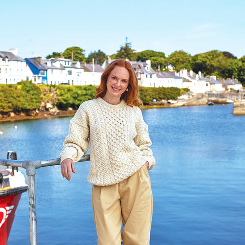Women's Traditional Crew Neck Aran Sweater