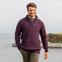 Men's Shawl Collar Heritage Aran Sweater