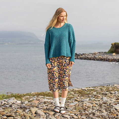 The Rusheen Cropped Aran Sweater