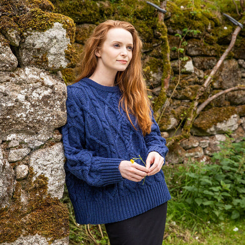 Womens Clifden Aran Sweater by Paul Costelloe