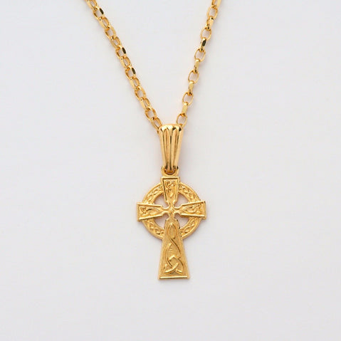 10k Gold Celtic Irish Cross Pendant