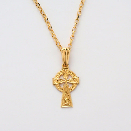 10k Gold Celtic Irish Cross Pendant
