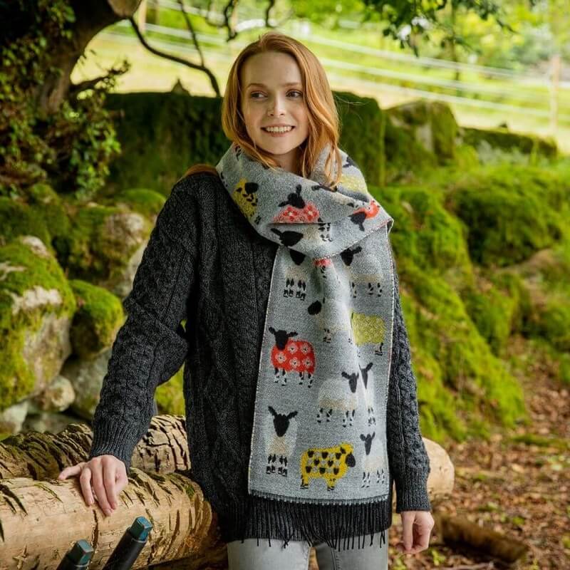 Fringed Sheep Scarf at The Irish Store