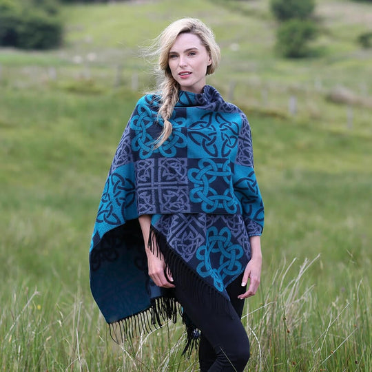Fringed Irish Shawl With Celtic Design