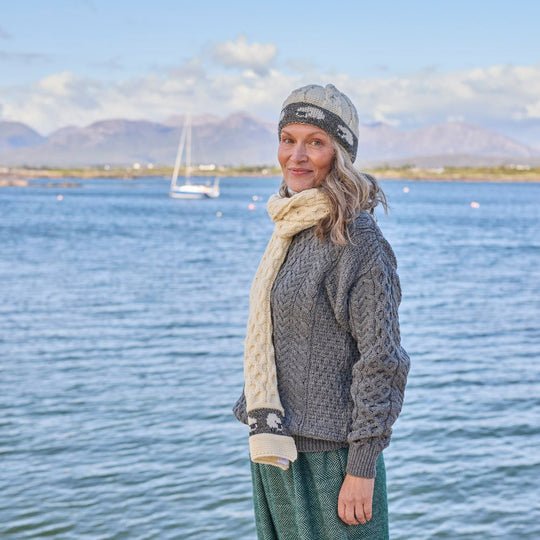 Women's Aran Sheep Scarf