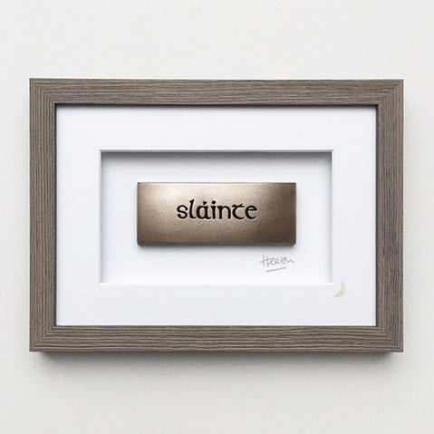 Wild Goose Framed Slainte (Health) Plaque
