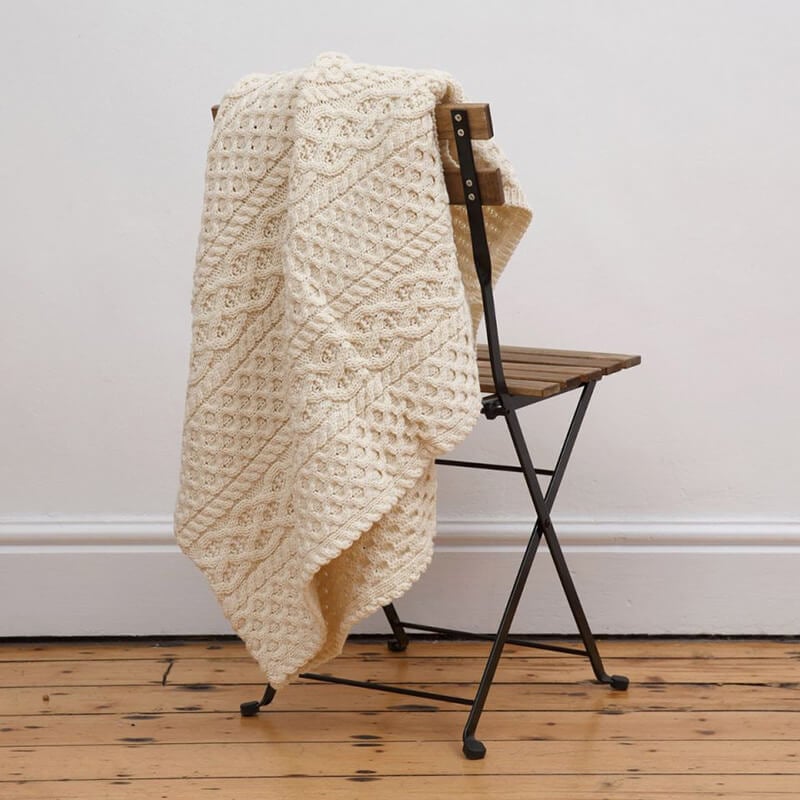 Fisherman Classic Aran Wool Blanket