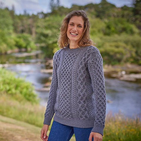 Women's Crew Neck Irish Wool Classic Sweater