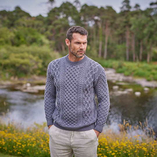 Men's Crew Neck Irish Wool Classic Sweater