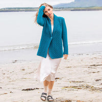 Womens Adare One Button Aran Cardigan