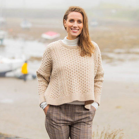 The Rusheen Cropped Aran Sweater