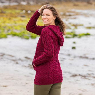 The Gweebarra Aran Hooded Cardigan