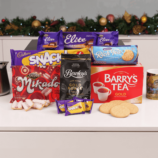 Irish Tea and Treats Box with Barry's Tea, Bewley's coffee, Jacob's Mikado biscuits and classic Irish tea-time favourites