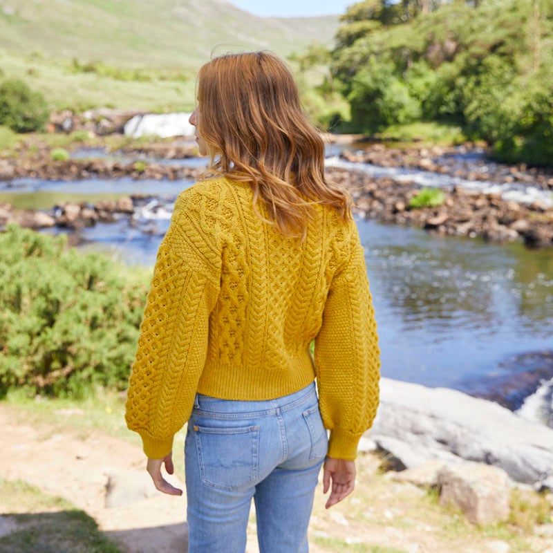 The Cushendall Cropped Aran Cardigan