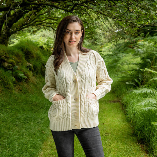 Women's Kells Aran Cardigan by Paul Costelloe