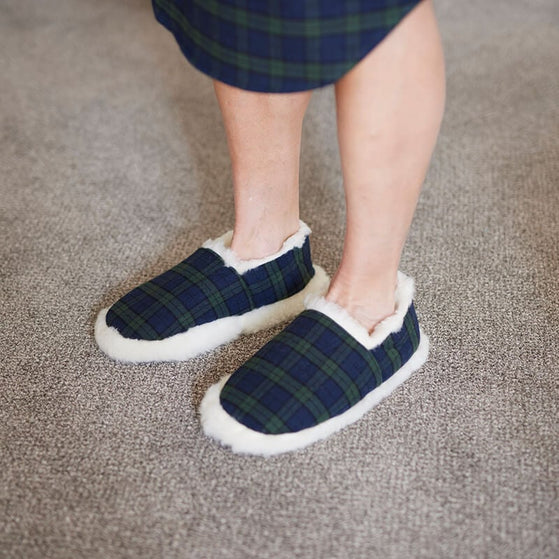 Green Classic Tartan Slippers