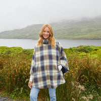 Mucros Irish Wool Half Zip Poncho