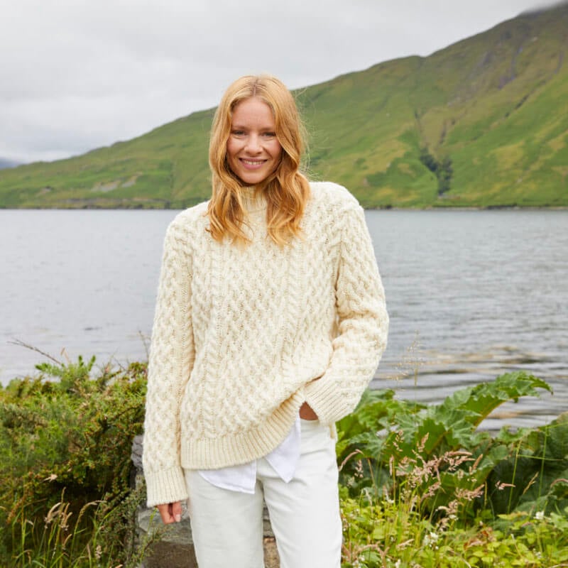 Women's McConnell Fermoy Aran Sweater at The Irish Store