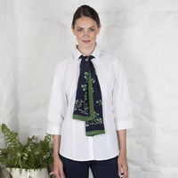 Navy & Green Shamrock Silk Scarf