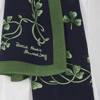 Navy & Green Shamrock Silk Scarf
