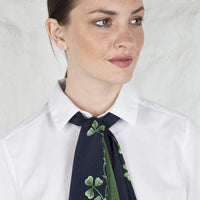 Navy & Green Shamrock Silk Scarf