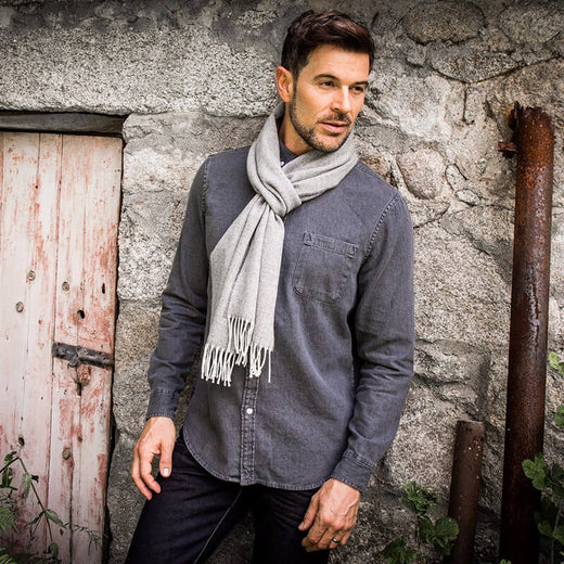 Men's Herringbone Lambswool Scarf