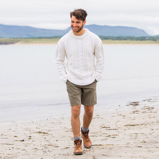 Mens Shandon Aran Sweater by Paul Costelloe