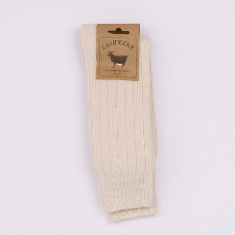 Cashmere blend womens socks- cream