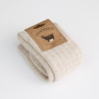 Cashmere Blend Mens Socks- Beige
