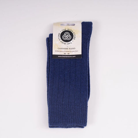 Cashmere Blend Mens Socks- Blue