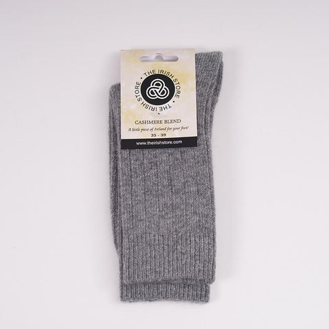 Cashmere Blend Womens Socks- Dark Grey