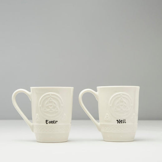 Personalized Belleek Celtic Mugs