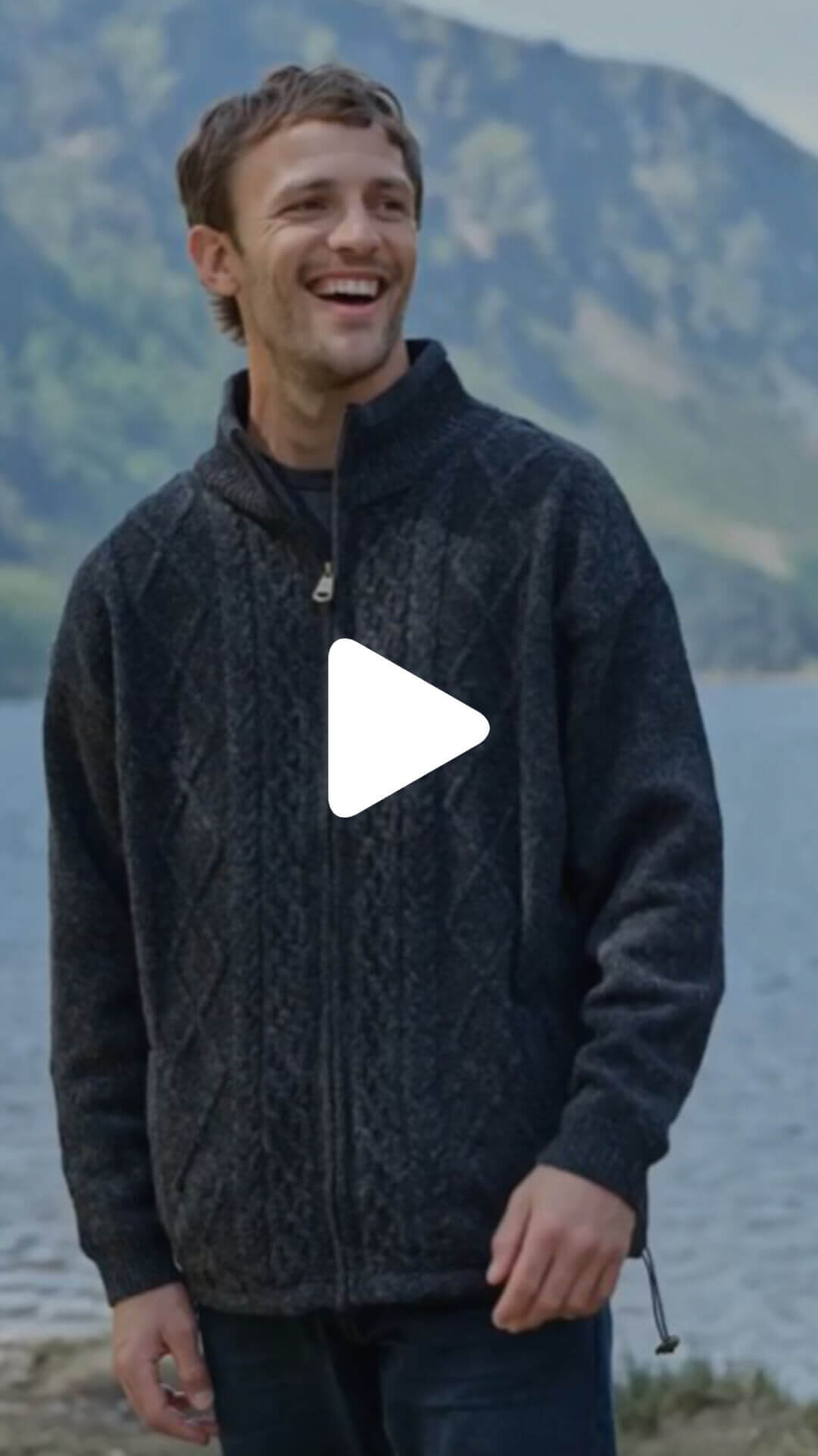Men's Signature Lined Fisherman Zipper Cardigan - The Irish Store