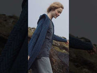 Womens Signature Hooded Aran Waterfall Cardigan