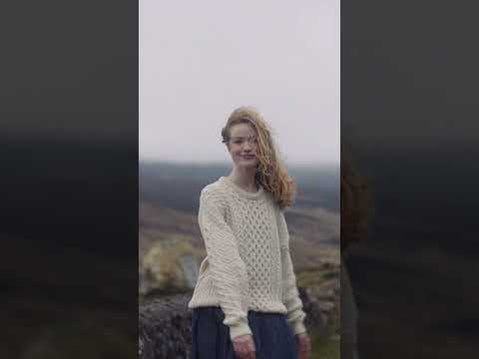 Women's Traditional Crew Neck Aran Sweater