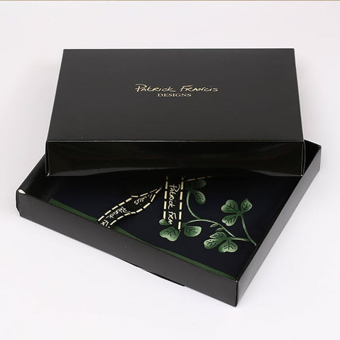 Navy & Green Shamrock Silk Scarf