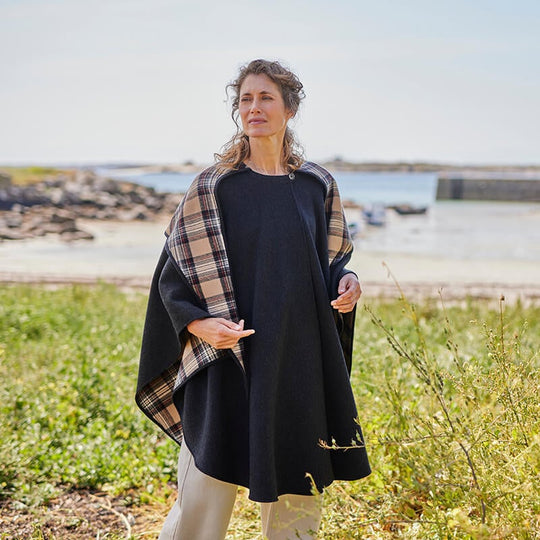 Charcoal Knee Length Irish Walking Cape