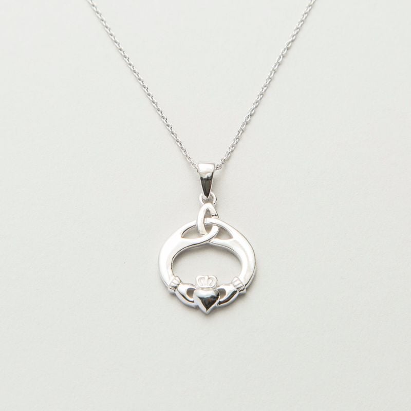 Silver Celtic Claddagh Pendant