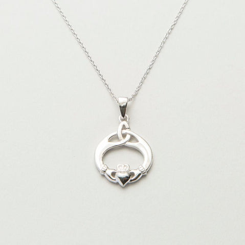 Silver Celtic Claddagh Pendant