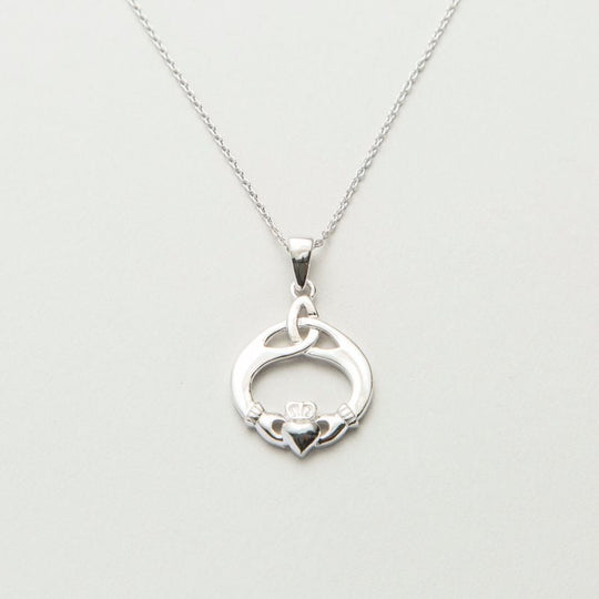 Silver Celtic Claddagh Pendant