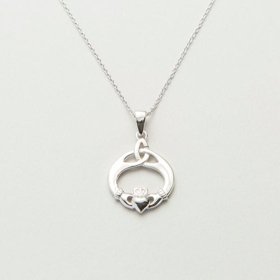 Silver Celtic Claddagh Pendant
