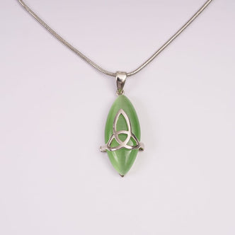 Trinity Knot Cat's Eye Pendant Jewelry Set