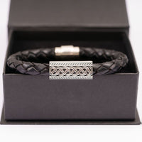 Silver & Leather Celtic Knot Bracelet