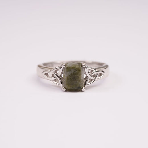 Trinity Knot Connemara Marble Ring