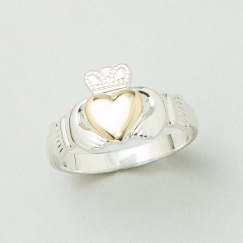Gold Heart Claddagh Ring