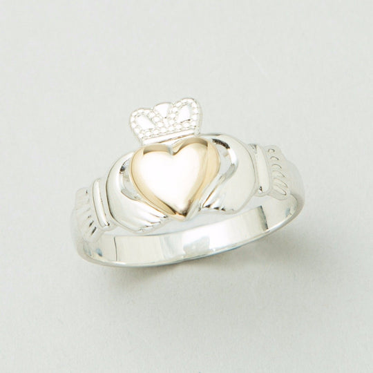 Gold Heart Claddagh Ring
