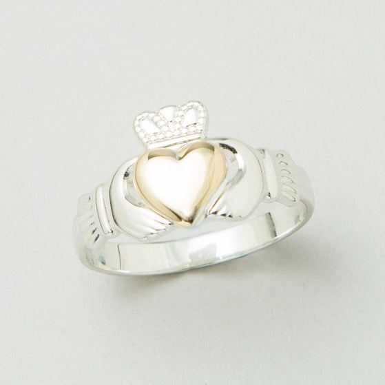 Gold Heart Claddagh Ring