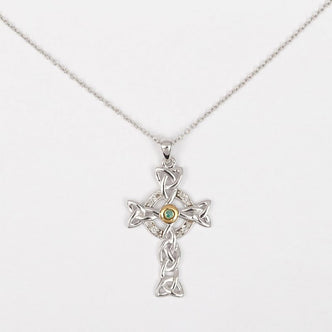 Diamond & Emerald Celtic Cross Pendant